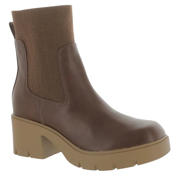 Sun + Stone Women's Verityy Pull On Lug Chelsea Boots Brown Size 8 - Picture 1 of 3